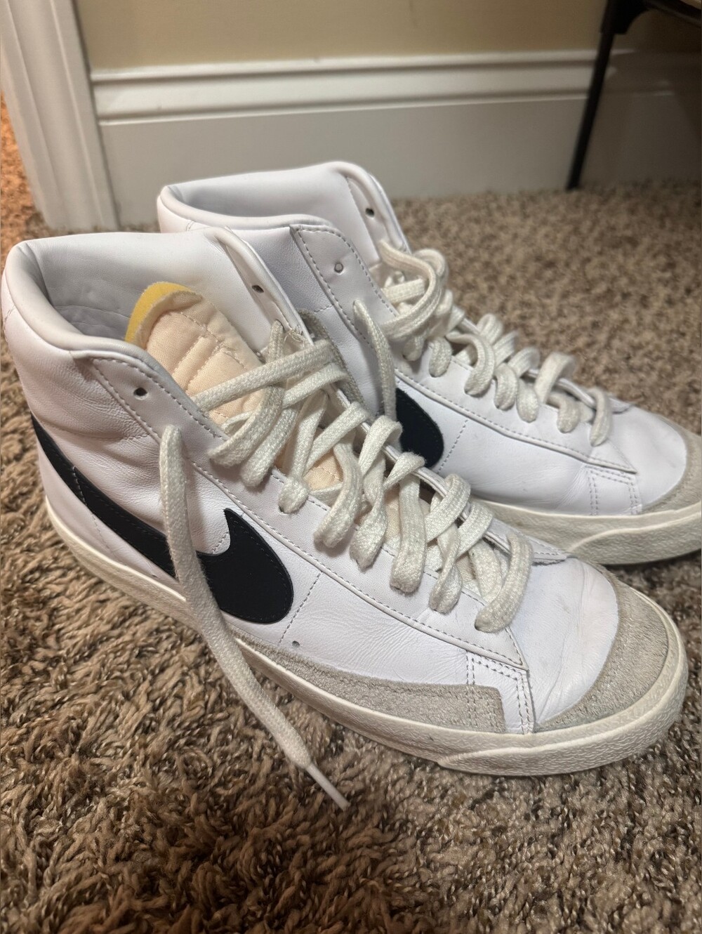 Nike White and Black High-Top Sneakers